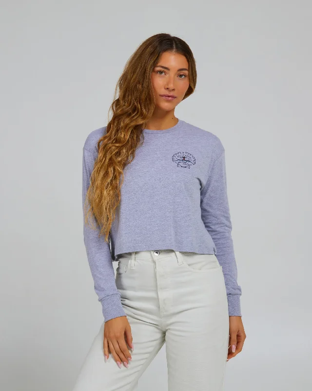 Reduced Prices Scallop L/S Crop - Athletic Heather