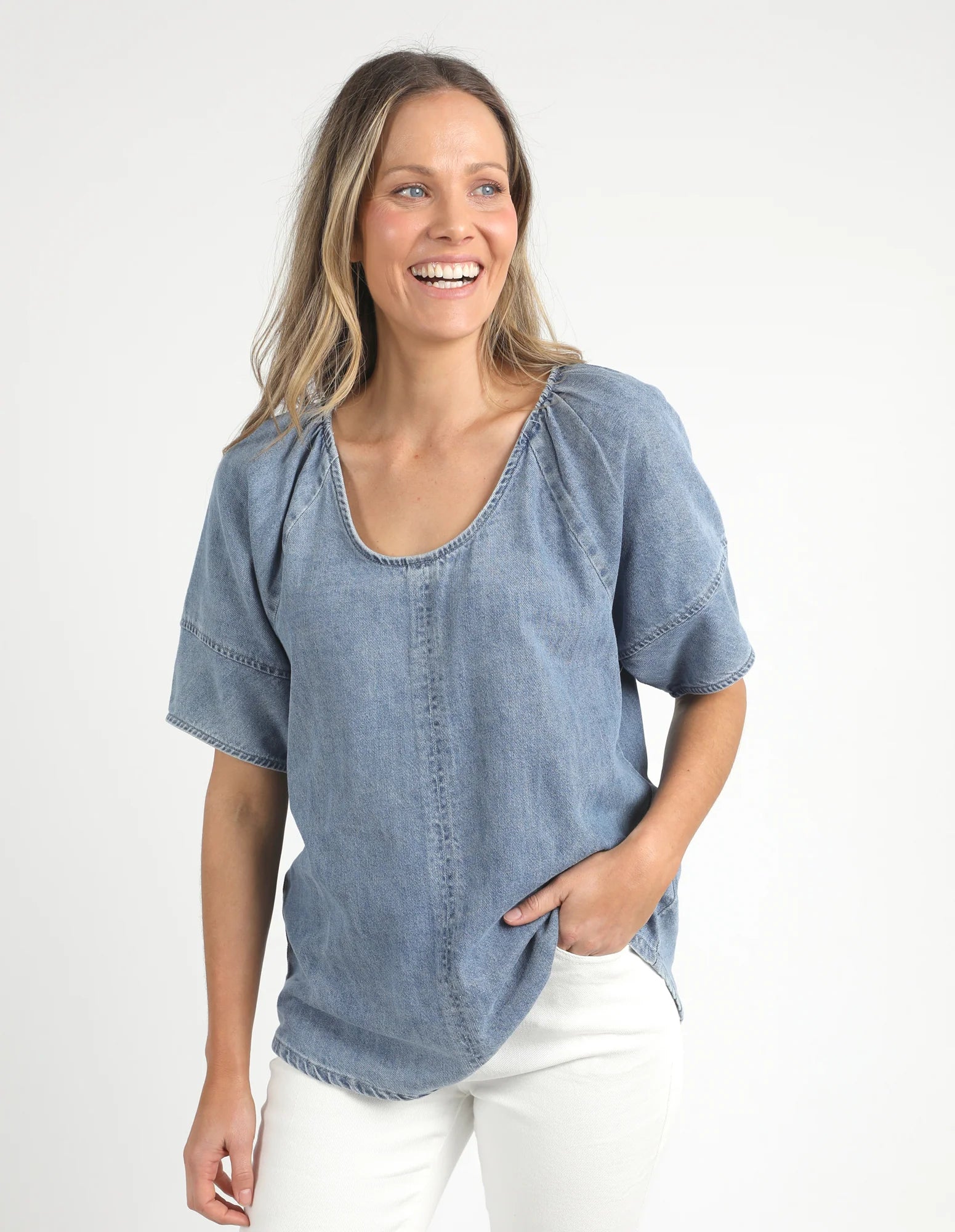 Brea Top Blue Wash