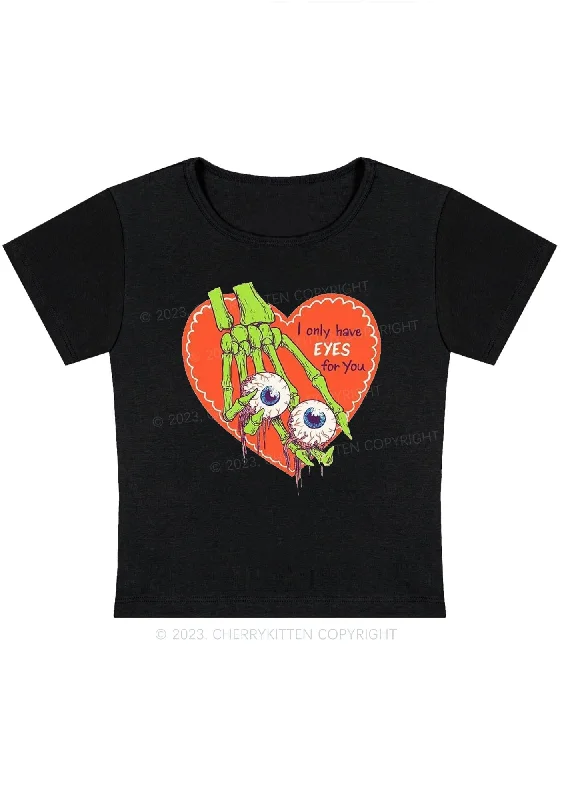 I Only Have Eyes For You Halloween Baby Tee Cherrykitten