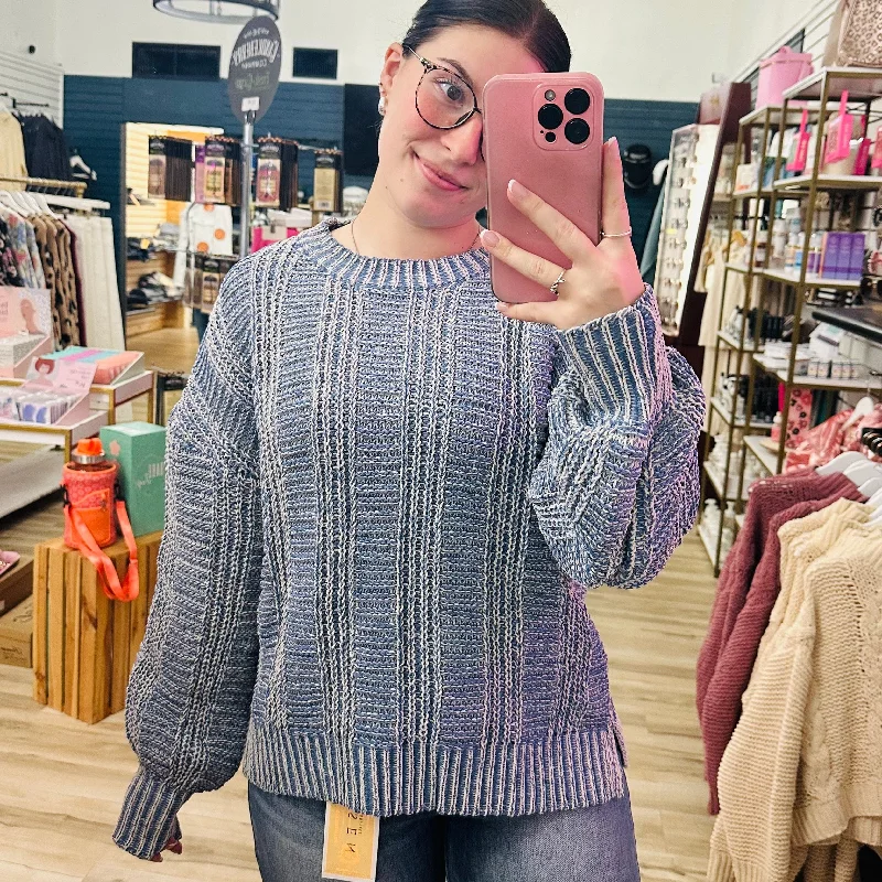 Two Tone Cozy Sweater Knit Top