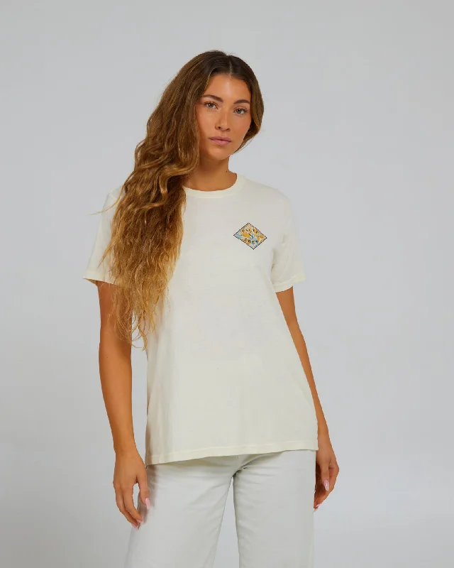 Cash Savings Floral Tippet Boyfriend Tee - Off White