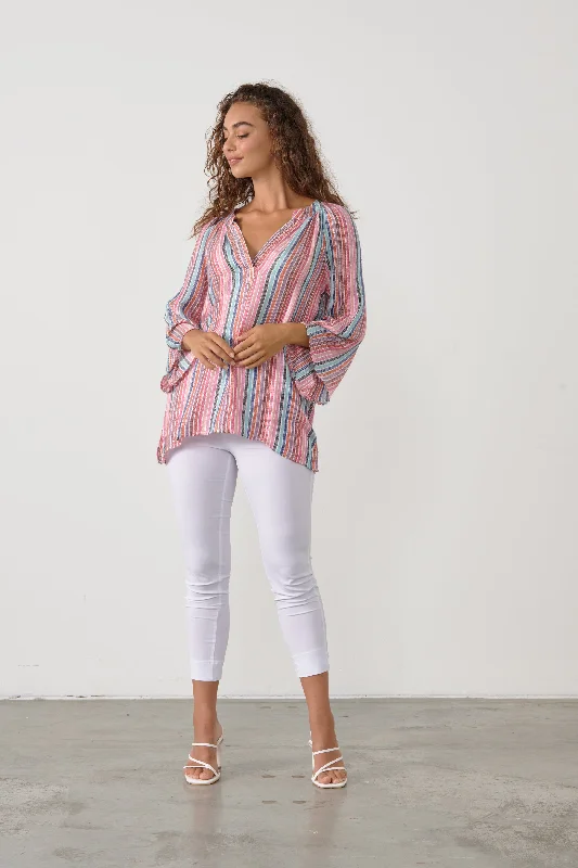 Multi Stripe Top With Sequins