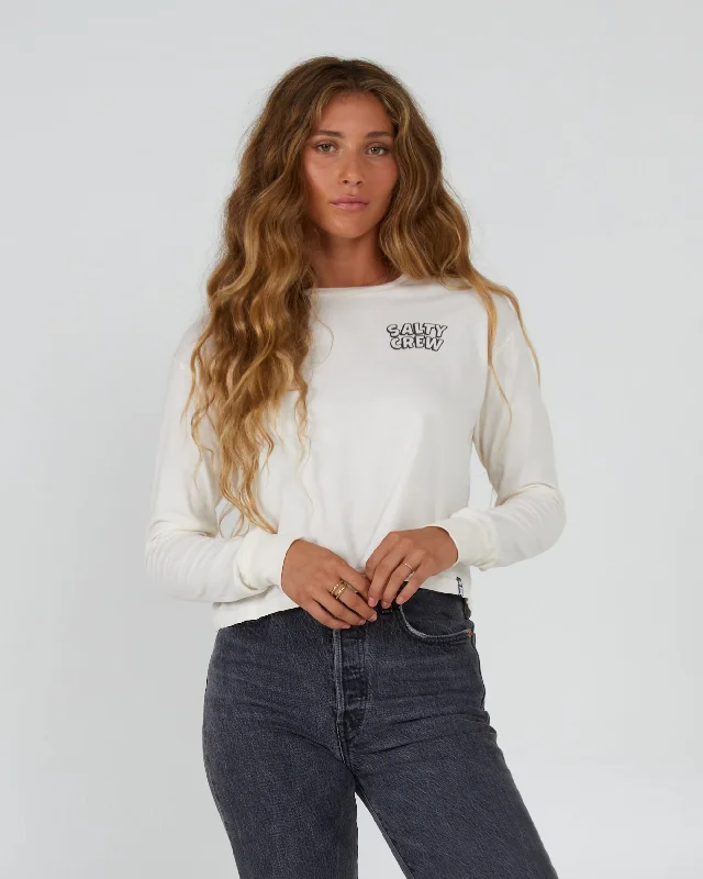 Deep Discounts Floats Your Boat L/S Crop - Off White