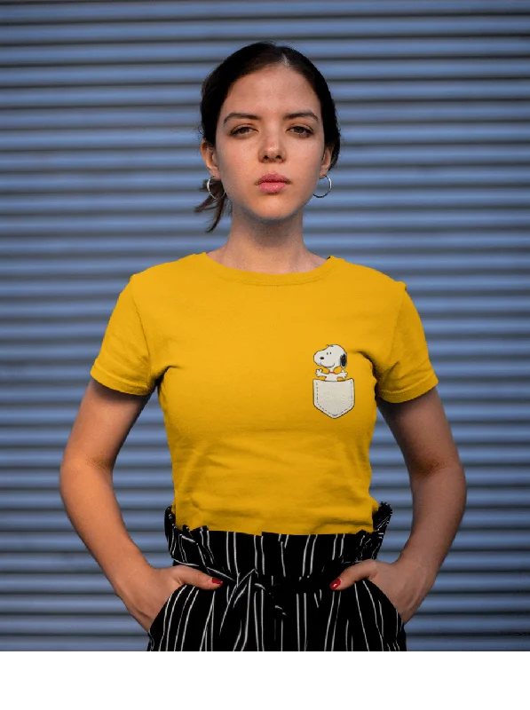 Snoopy : The Peanuts  HALF-SLEEVE POCKET DESIGN T-SHIRTS