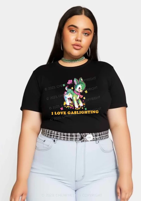 Curvy I Love Gaslighting Y2K Baby Tee Cherrykitten