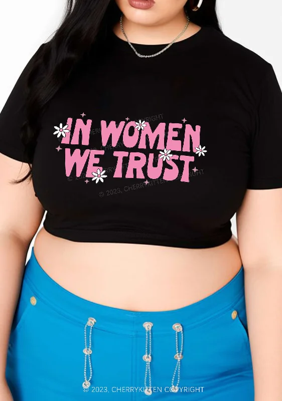 Curvy In Women We Trust White Daisy Baby Tee Cherrykitten