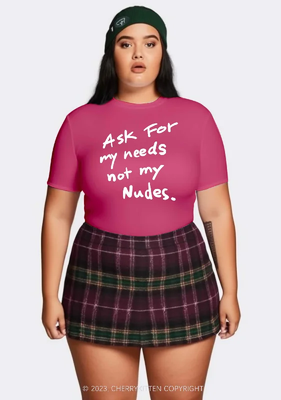 Curvy Ask For My Needs Baby Tee Cherrykitten