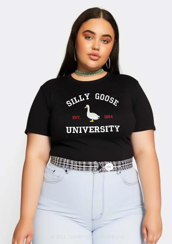 Curvy Silly Goose University EST 1994 Baby Tee Cherrykitten