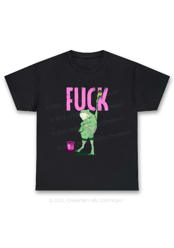 Frog Painting Fxck Y2K Chunky Shirt Cherrykitten