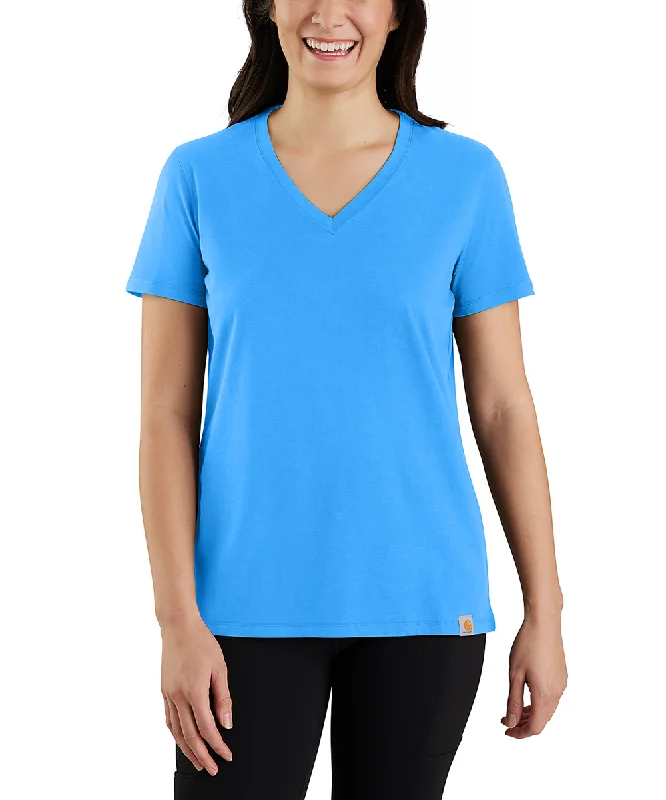 Carhartt Women's Relaxed Fit V-Neck T-shirt - Azure Blue