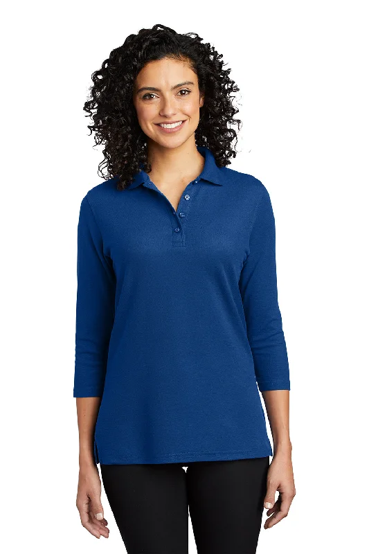 Port Authority Womens Silk Touch 3/4 Sleeve Polo Shirt - Royal Blue