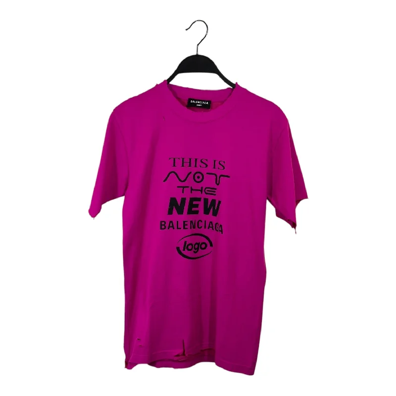 Weekend Steals Await BALENCIAGA/T-Shirt/XXS/Graphic/Cotton/PNK/THIS IS NOT THE NEW TEE