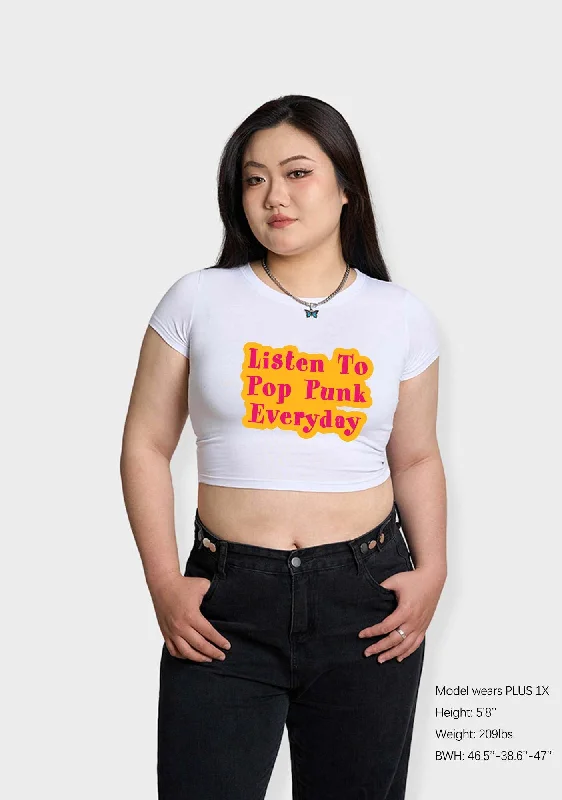 Curvy Listen To Pop Punk Everyday Baby Tee