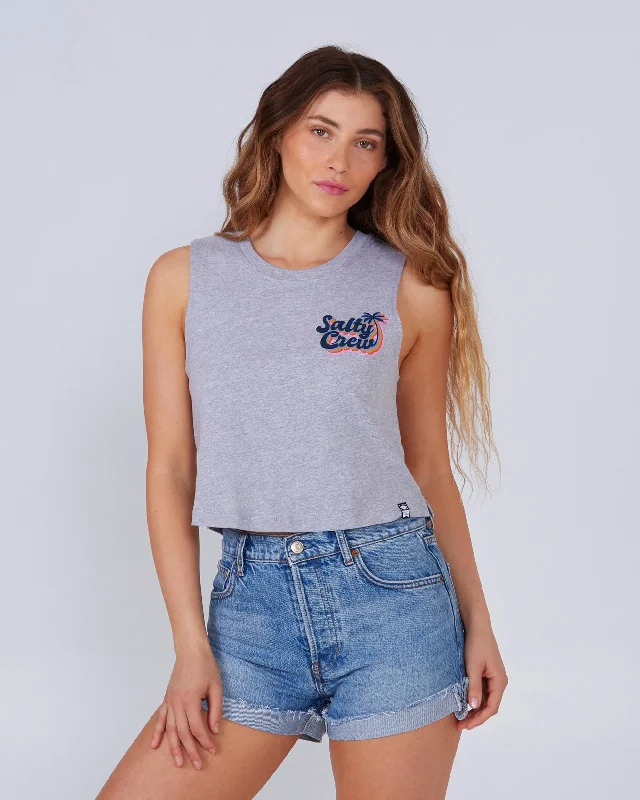 Big Deal Salty Seventies Crop Tank - Athletic Heather