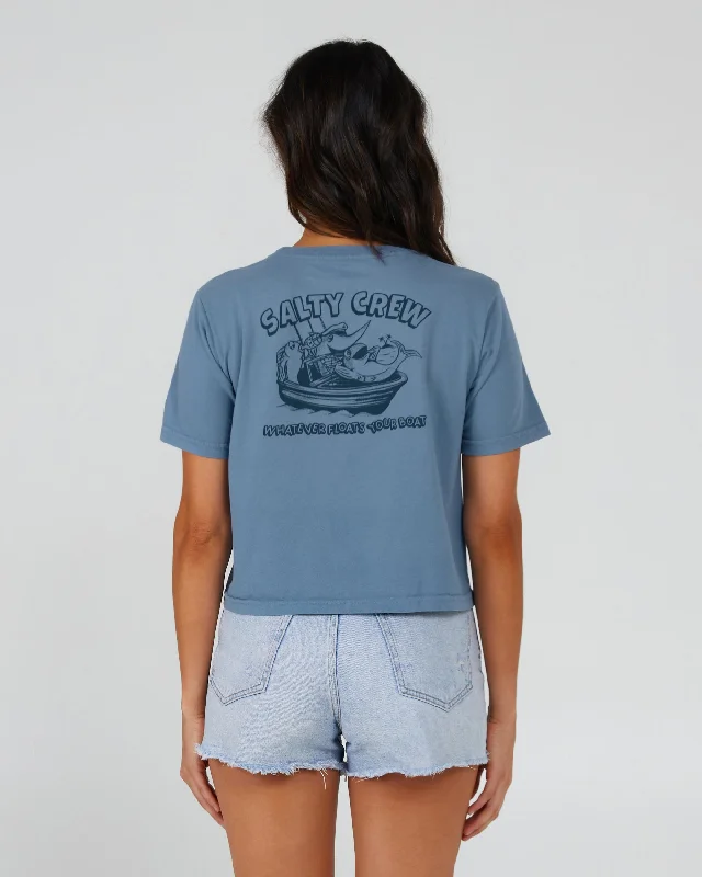 Markdown Madness Floats Your Boat Crop Tee - Bluestone