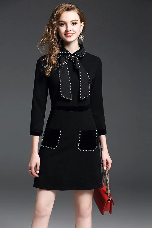 Elegant Dress W/ Contrast Detail