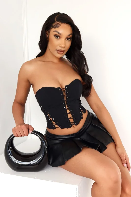 On Edge Lace Up Corset Tube Top