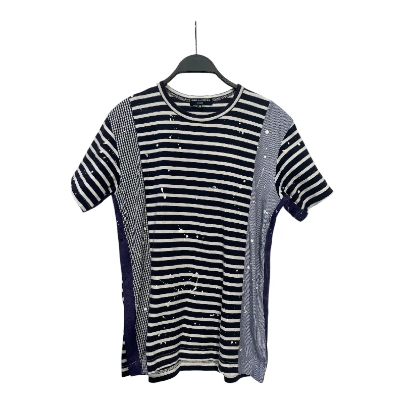 Best Bargains COMME des GARCONS HOMME/T-Shirt/XS/Navy/Cotton/Border/HI-T047