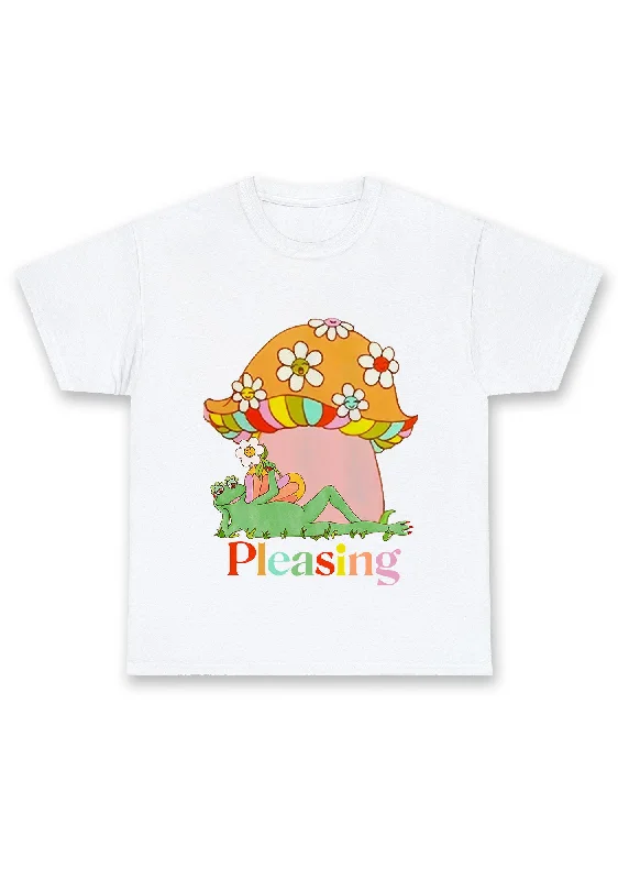 Pleasing Flowers Mushroom Frog Chunky Shirt