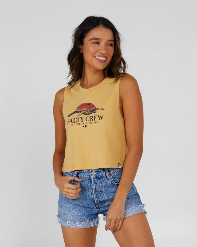 Big Discounts Soarin' Cropped Tank - Dusty Gold