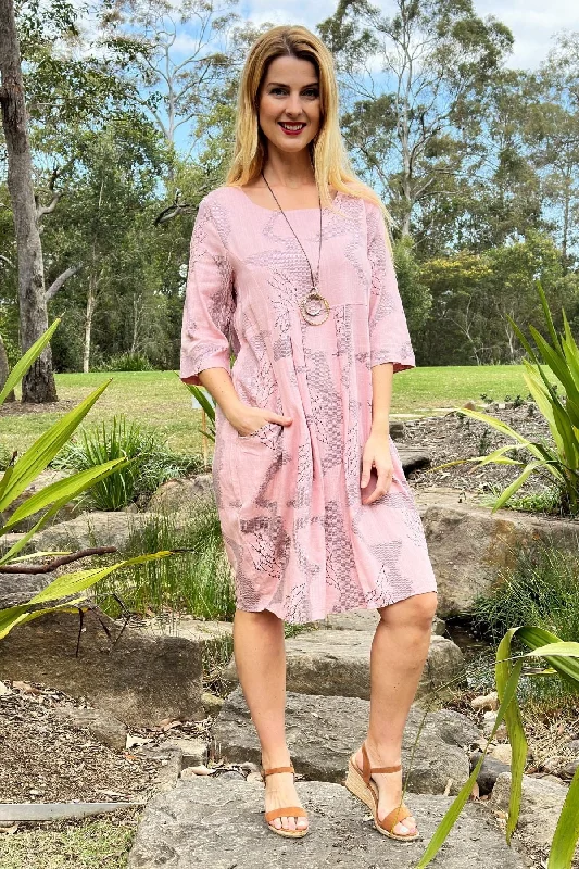 Pink Forest Midi Tunic Dress