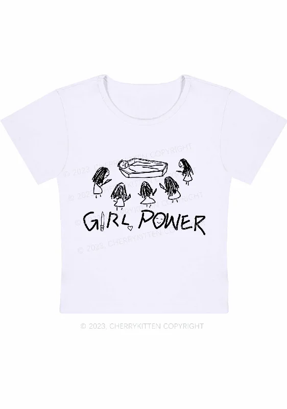 Girls Power Y2K Baby Tee Cherrykitten