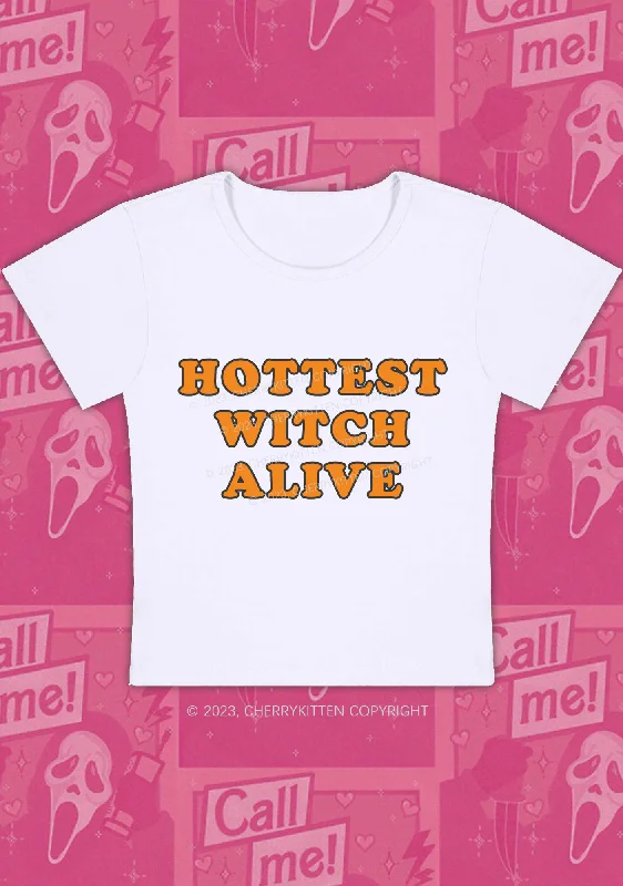 Hottest Witch Alive Halloween Baby Tee Cherrykitten