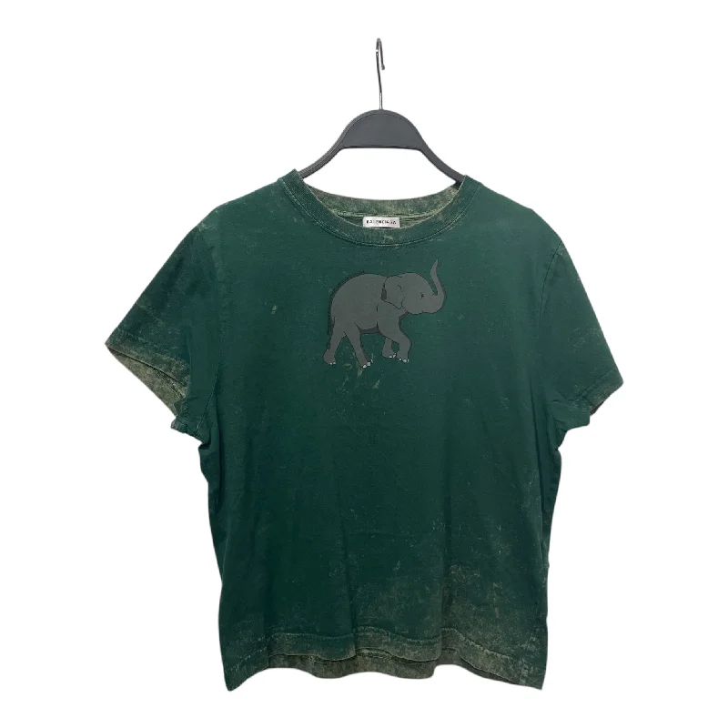 Limited Supply BALENCIAGA/T-Shirt/M/Graphic/Cotton/GRN/Green Elephant Tee
