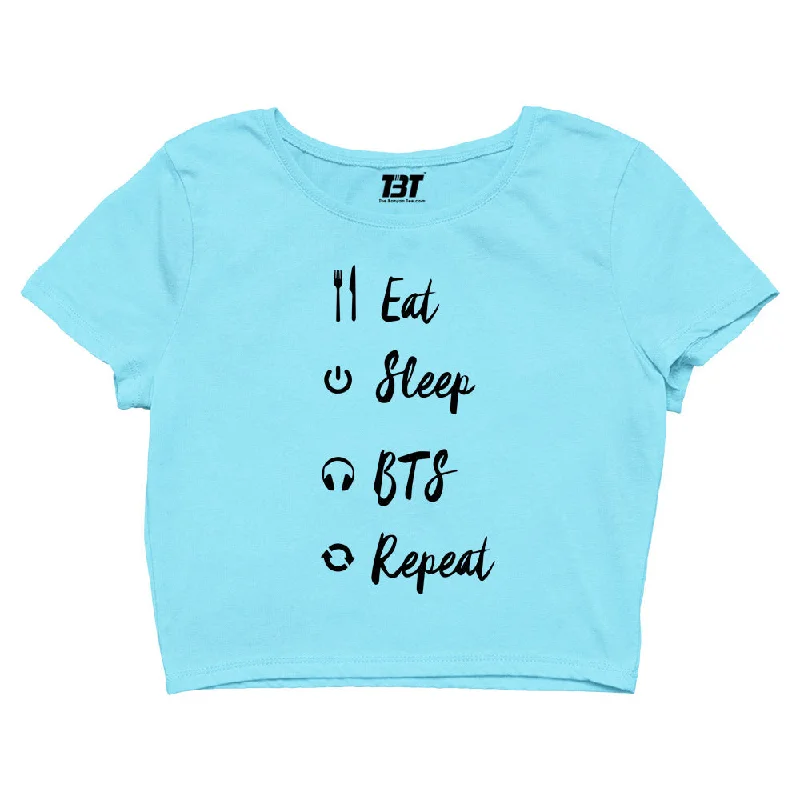 BTS Crop Top - Eat Sleep Repeat