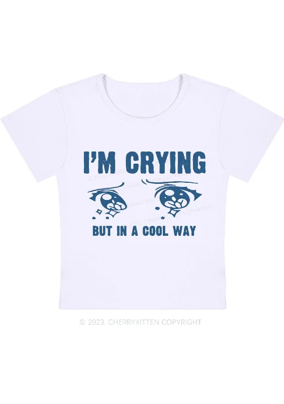 Crying In A Cool Way Y2K Baby Tee Cherrykitten