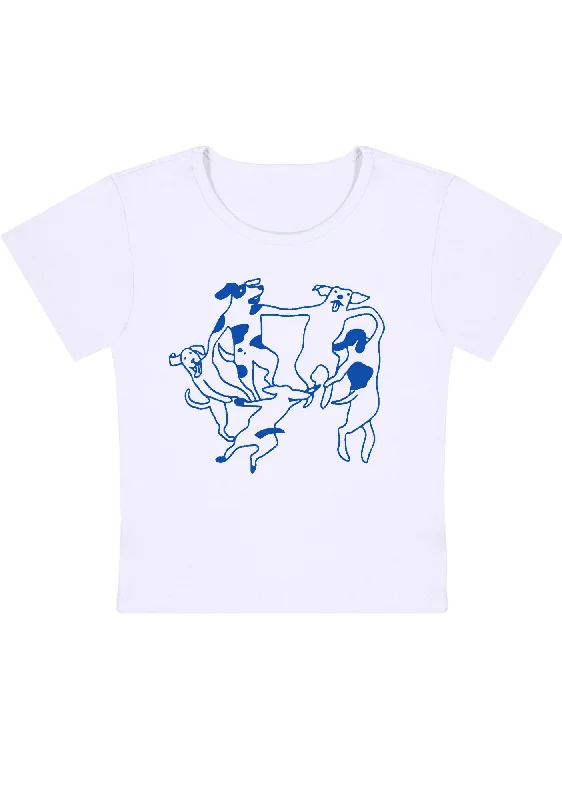 Dancing Dogs Y2K Baby Tee