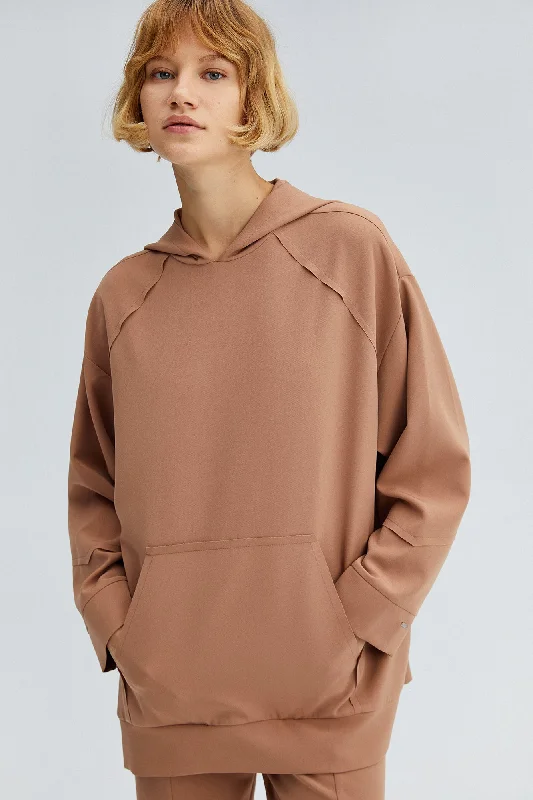 HOODED CREPE TUNIC