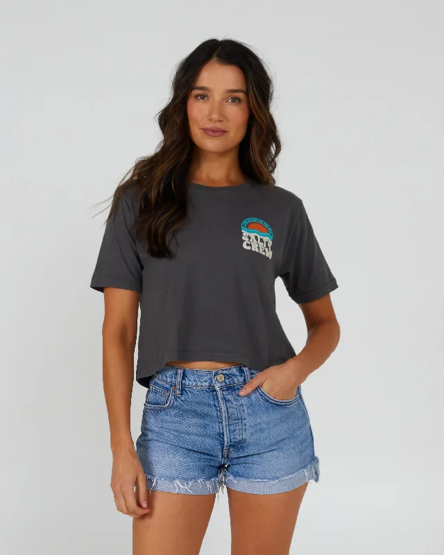 Value Deals Sundown Crop Tee - Charcoal