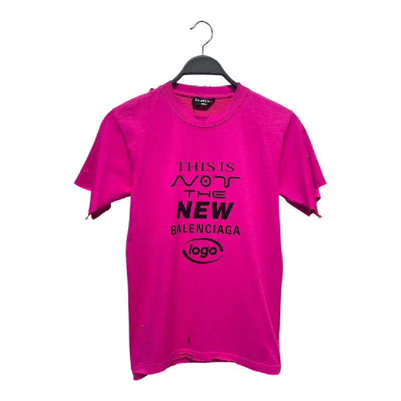 Value Deals BALENCIAGA/T-Shirt/XXS/Graphic/Cotton/PNK/THIS IS NOT THE NEW TEE