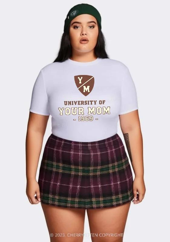 Curvy University Of Your Mom 1969 Baby Tee Cherrykitten