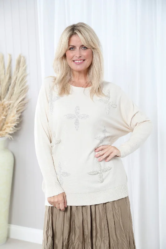 Pearly Sequin Jumper Cream