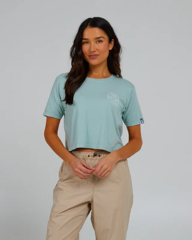 Daily Special Outlined Crop Tee - Cloud Blue