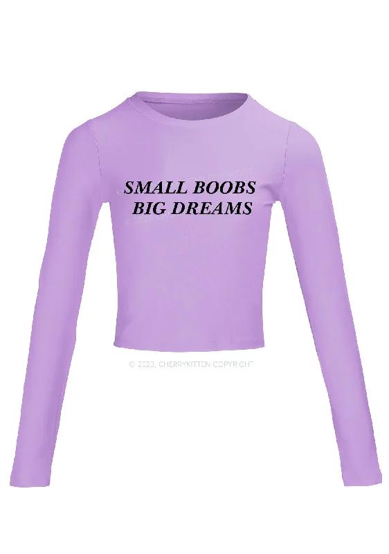 Small But Big Dreams Long Sleeve Crop Top Cherrykitten