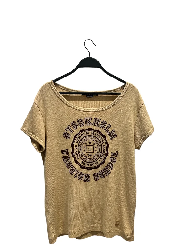 Doorbuster Deal Acne Studios/T-Shirt/L/Graphic/Cotton/BEG/STOCKHOLM FASHION SCHOOL