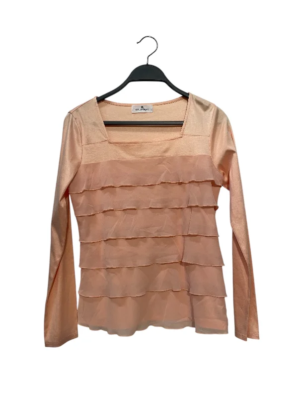 Mega Sale Courreges/LS T-Shirt/38/Nylon/PNK/PEACH WT RUFFLES