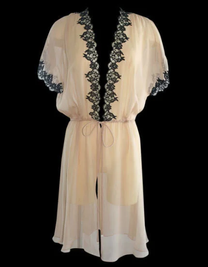 Silk & Lace  Short Sleeved Robe